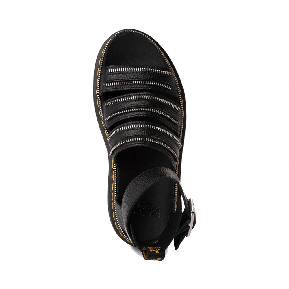 DR. MARTENS CLARISSA II QUAD HDW Sandals Black Milled Nappa New in Box